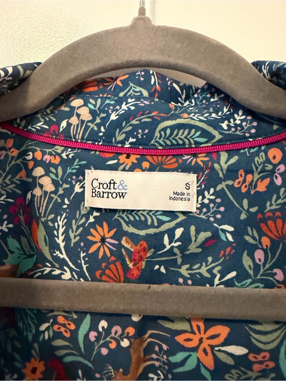 Croft and Barrow Whimsical Forest Button Up